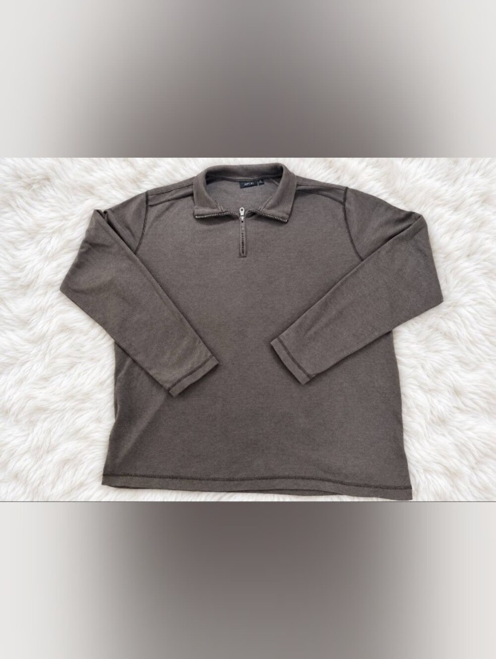 Apt. 9 Men's Olive-Brown Quarter-Zip Pullover